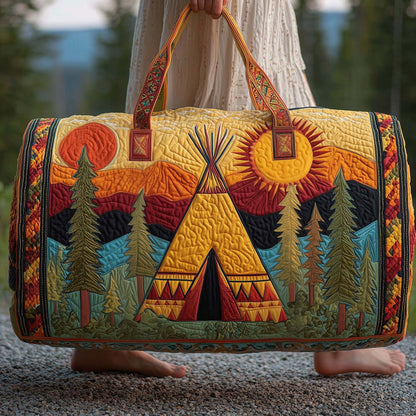 Quilted Duffle Print Travel & Gym Bag
