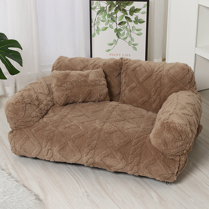 🐶🛋️ Plush Calming Pet Sofa Bed – Raised Rim, Removable Cover & Non-Slip Bottom for Cats & Dogs 🐾