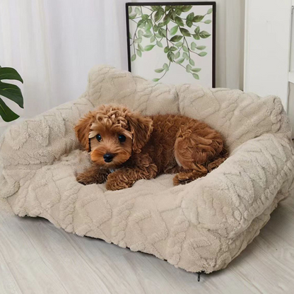🐶🛋️ Plush Calming Pet Sofa Bed – Raised Rim, Removable Cover & Non-Slip Bottom for Cats & Dogs 🐾