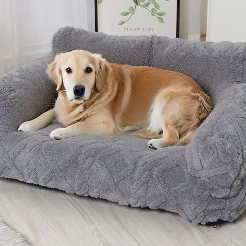 🐶🛋️ Plush Calming Pet Sofa Bed – Raised Rim, Removable Cover & Non-Slip Bottom for Cats & Dogs 🐾