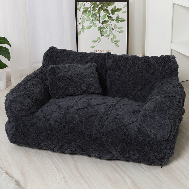 🐶🛋️ Plush Calming Pet Sofa Bed – Raised Rim, Removable Cover & Non-Slip Bottom for Cats & Dogs 🐾