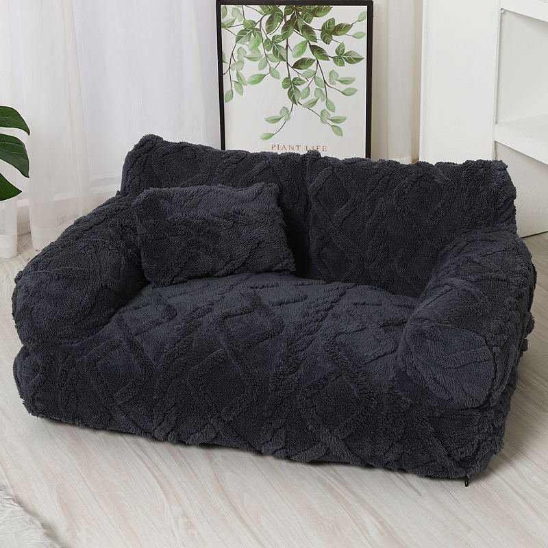 🐶🛋️ Plush Calming Pet Sofa Bed – Raised Rim, Removable Cover & Non-Slip Bottom for Cats & Dogs 🐾
