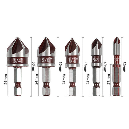 🔥5PCS or 3PCS Countersink Drill Bit Set for Woodworking