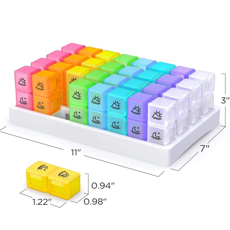 💊📅 Daily 31-Day Pill Organizer Travel Case – 🔒📦 4-Week Medication Box with Compartments & Labels, Ideal for Weekly Planning, Vacations & Seniors, Compact Storage